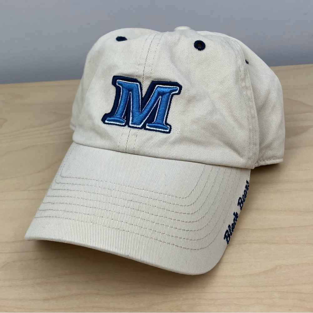 University Of Maine Black Bears Strapback Dad Twins Beige Embroidered Logo